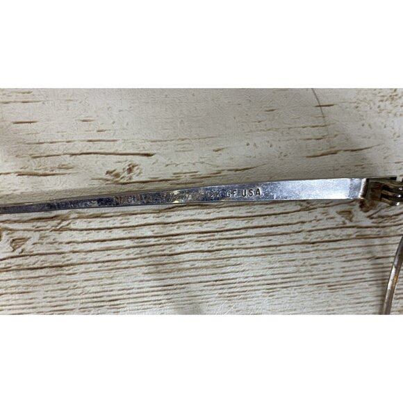 MCM Etched Silver Tone Cat Eye Eyeglass Frames 12K White GF USA 4-1/4-5-1/2 - Picture 9 of 15